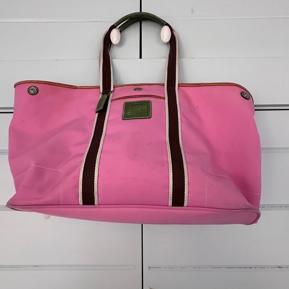 Coach Pink and Brown Travel Bag